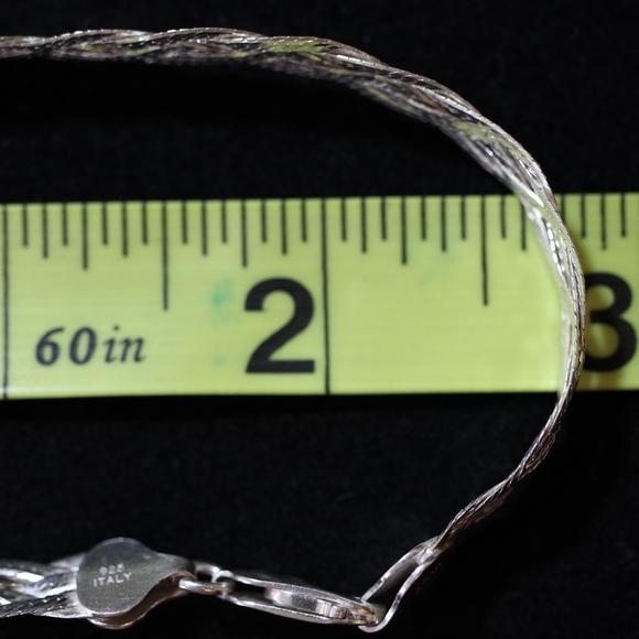 Sterling Silver 925, Franco Link Weave Bracelet - Picture 7 of 8